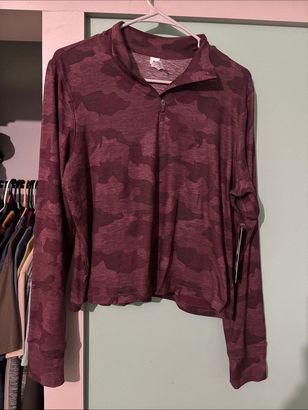 90 Degree By Reflex Maroon Camo Quarter-Zip Pullover